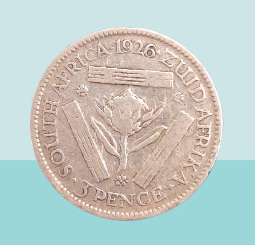 1926 Zuid Afrika (Silver .800) 3 Pence - George V ZUID-AFRIKA 3 PENCE