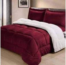 5-Piece Fleece Sherpa Comforter Set, Queen to King Size, different colors available