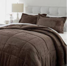 5-Piece Fleece Sherpa Comforter Set, Queen to King Size, different colors available