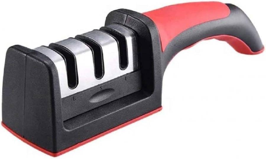 3 Stage Manual Kitchen Knife Sharpener with Non Slip Handle