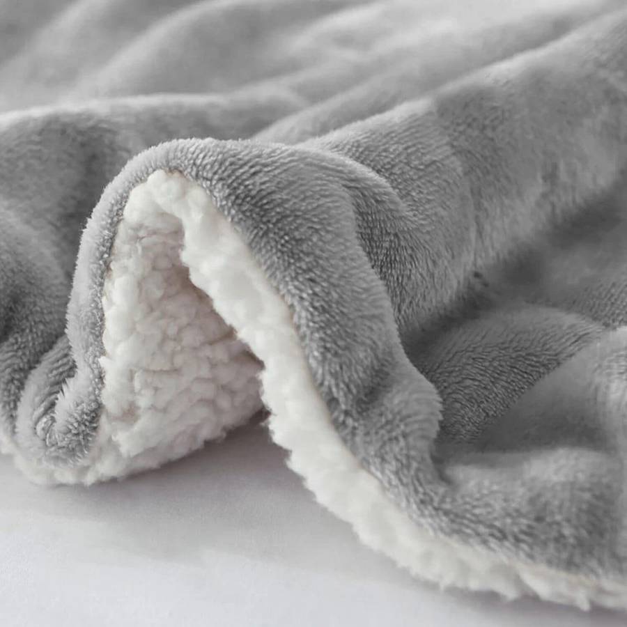 Soft Sherpa Blanket Queen Size - Grey