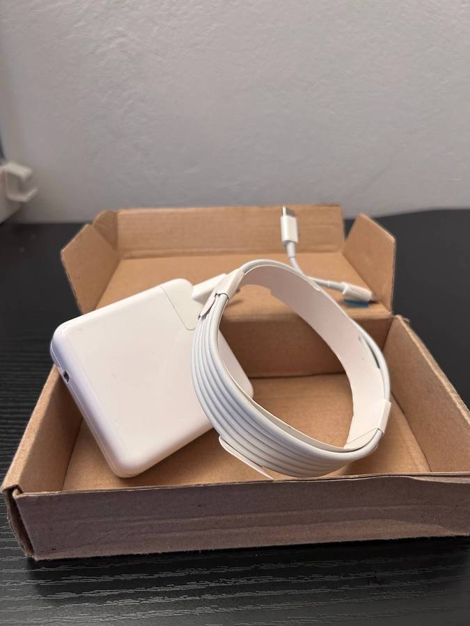 61W USB-C Power Adapter Charger + Cable for MacBook, Laptop, & Fast Phone Charging