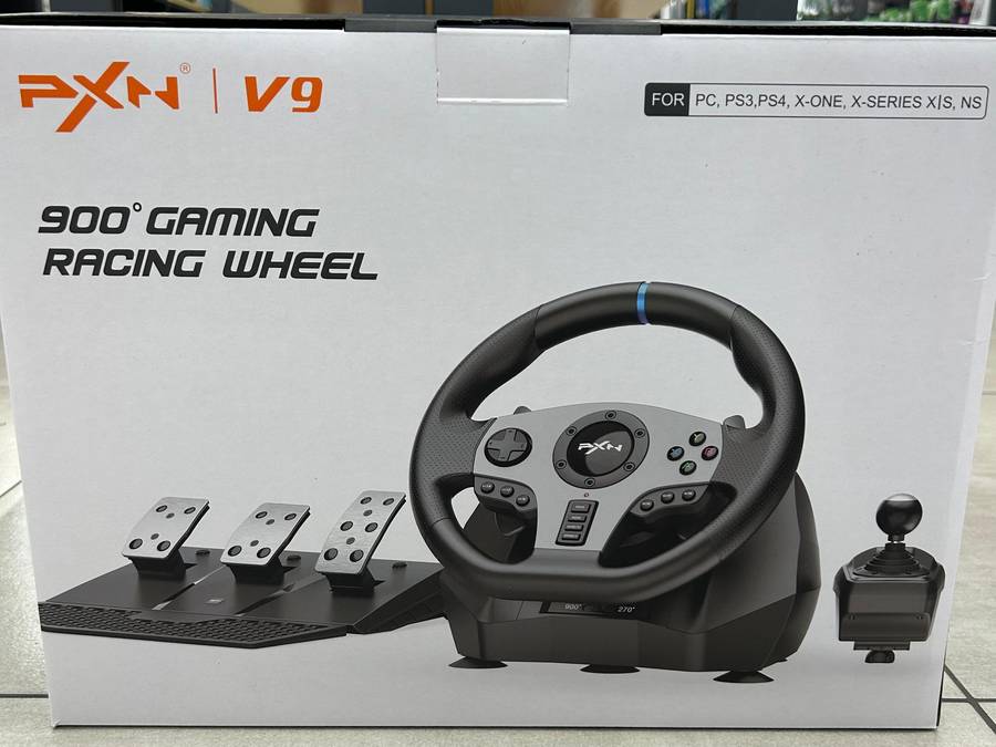 PXN V9 Racing Wheel + 3-Pedal Set + H-Shifter (270°/900°)  PC / PS4 / Xbox / Switch
