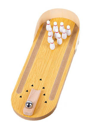 Mini Bowling Game Set Wooden Tabletop Bowling Game