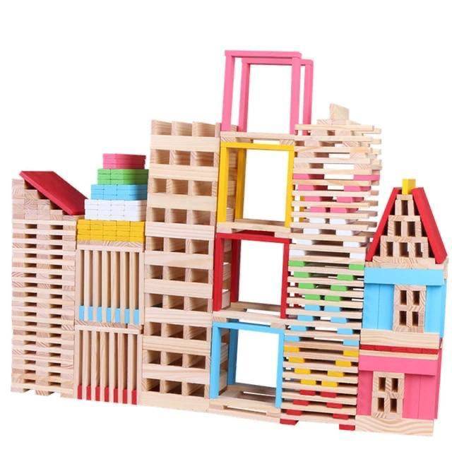 150-Piece Creative Wooden Building Blocks Set