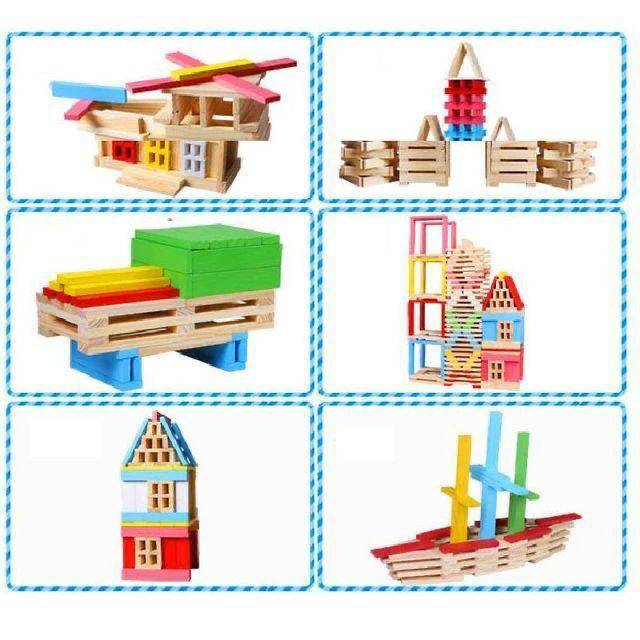 150-Piece Creative Wooden Building Blocks Set