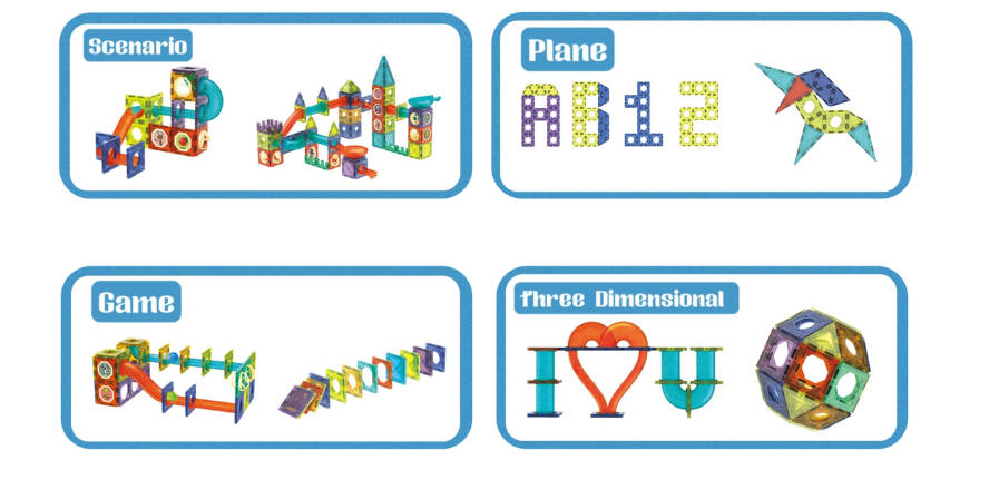 73 Pcs Magnetic Pipeline Tiles Magic Blocks 3D STEM Stacking Toys