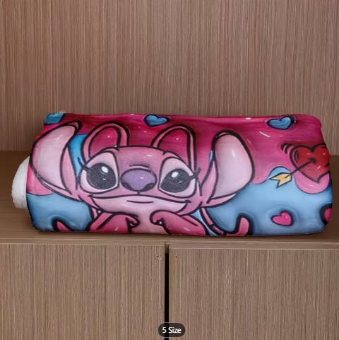 Stitch & Lilo Cute Love Heart Blanket! Size Does Matter (150x180cm)