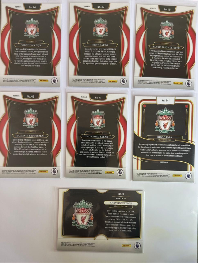 2024-2025 Panini Select Liverpool Bundle - Base, Mezzanine, Snapshots
