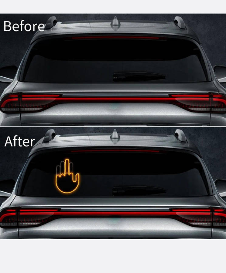 LED Finger Gesture Car Light with Remote Control + Batteries