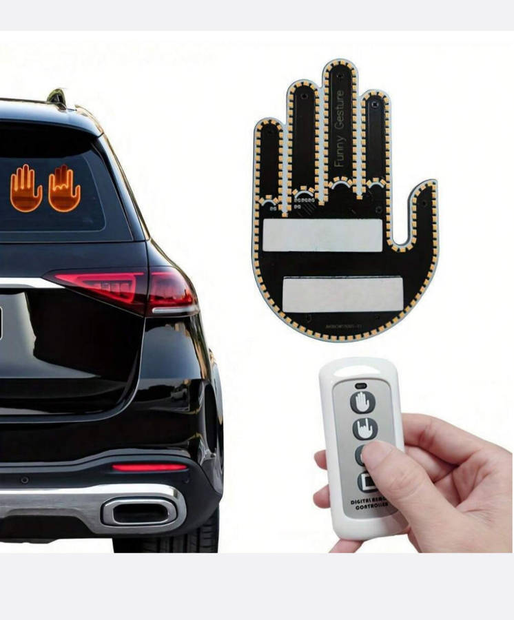 LED Finger Gesture Car Light with Remote Control + Batteries