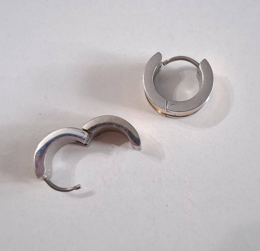 Stainless Steel Dual Tone Hoop (Sleeper) Earrings
