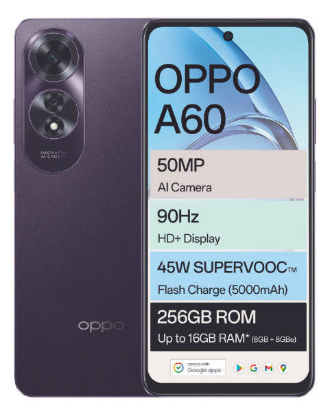 OPPO A60 SMARTPHONE|| 256G/16G, 50MP CAM, FINGERPRINT,BIG BATTERY