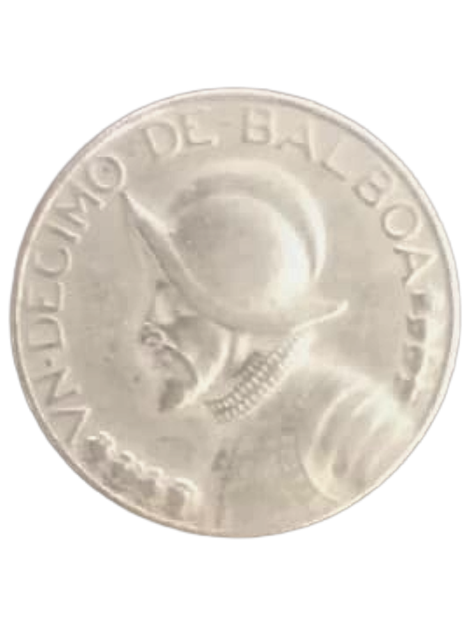 1968 Panama 1/10 Balboa Coin  Un Decimo de Balboa  Collectible Coin