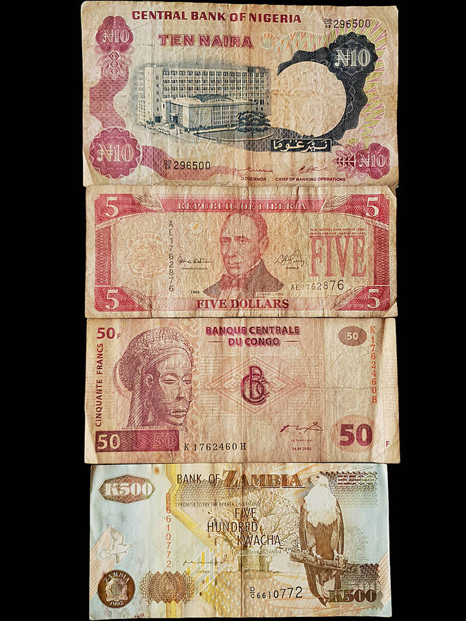 Lot of 4 Vintage African Banknotes