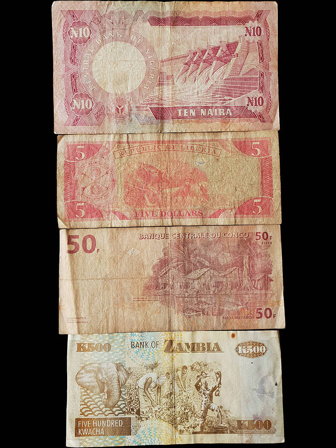 Lot of 4 Vintage African Banknotes