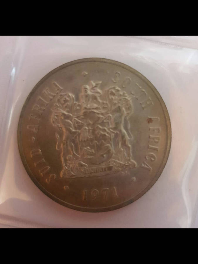 Scarce 1971 Proof Coin Set Includes Silver 1 Rand Coin Original SA Mint Packaging |