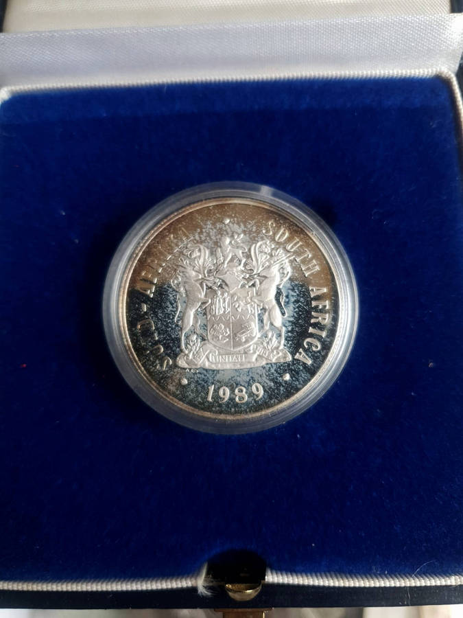 1989 South Africa 1 Rand Silver Proof Coin Mintage Only 3684
