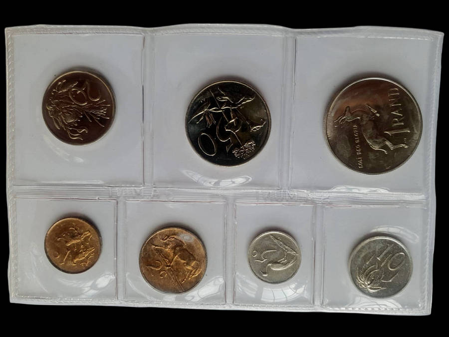 1986 South Africa Mint Set  7 Coin Set (1c to 1 Rand)  Low Mintage (9,100)