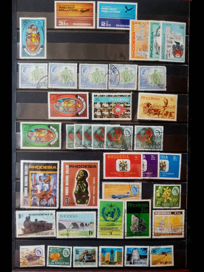 Sheet of Vintage Rhodesia Stamps  1950s1970s  Thematic Lot  MNH & Used Mix