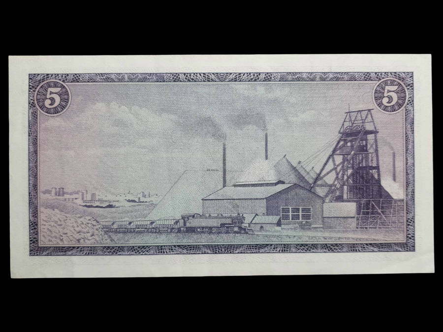 South Africa 5 Rand Banknote UNC  1975 Issue (T.W. de Jongh Signature)