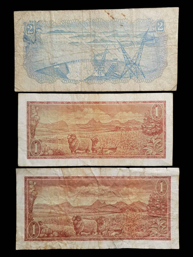 South Africa Old Banknotes Lot 1960s-1970s Series (3 Notes)