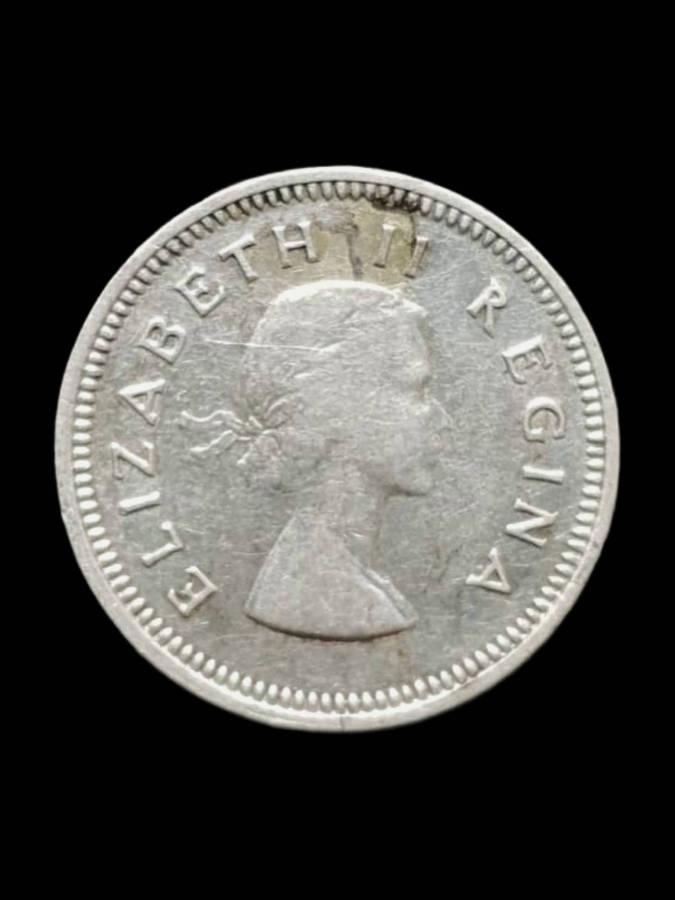 South Africa 1958 3 Pence Silver Queen Elizabeth II