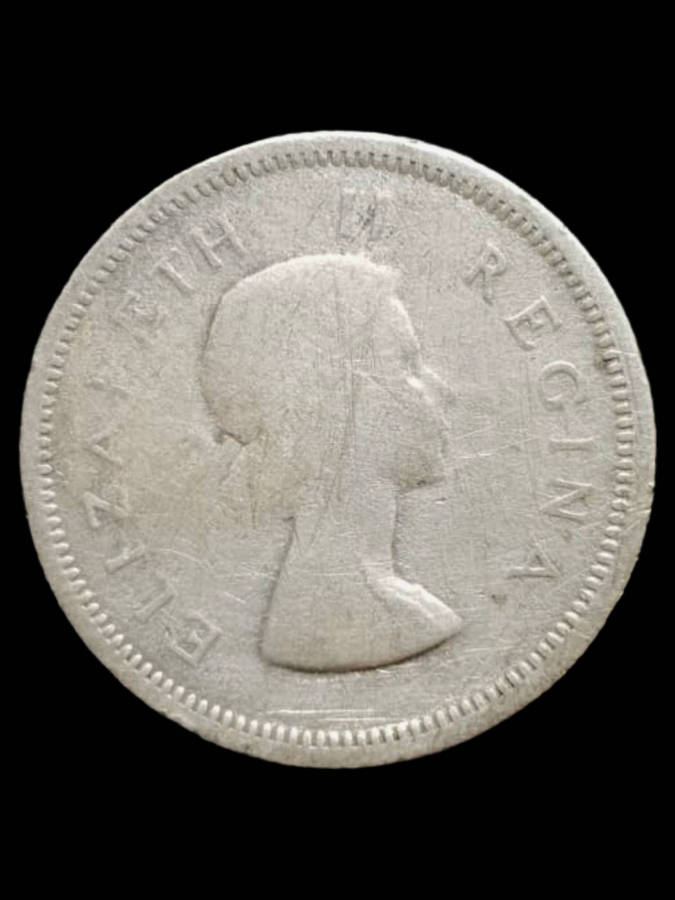 1954 South Africa 1 Shilling  Queen Elizabeth II