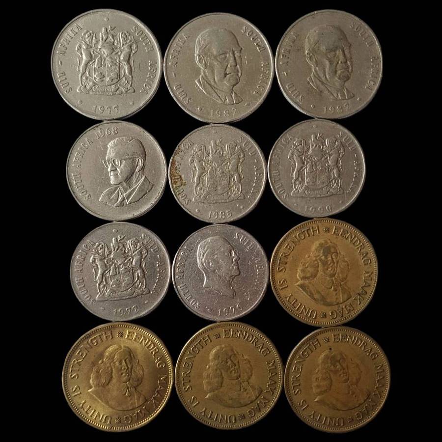 Lot of 12 Vintage South African Coins
