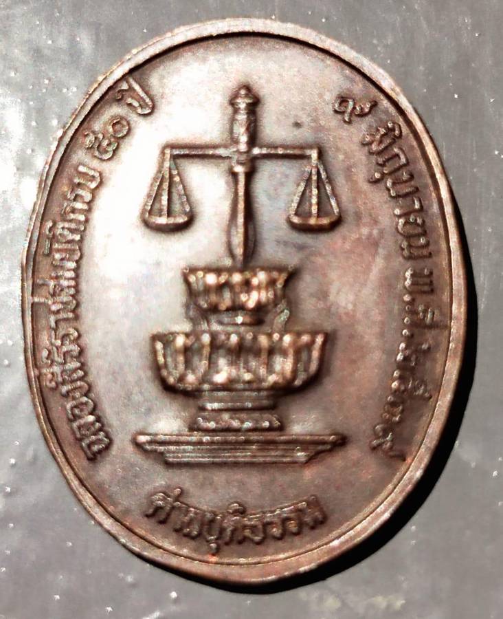 Rare Thailand 1996 King Bhumibol Adulyadej 50th Anniversary of Constitution Bronze Medallion