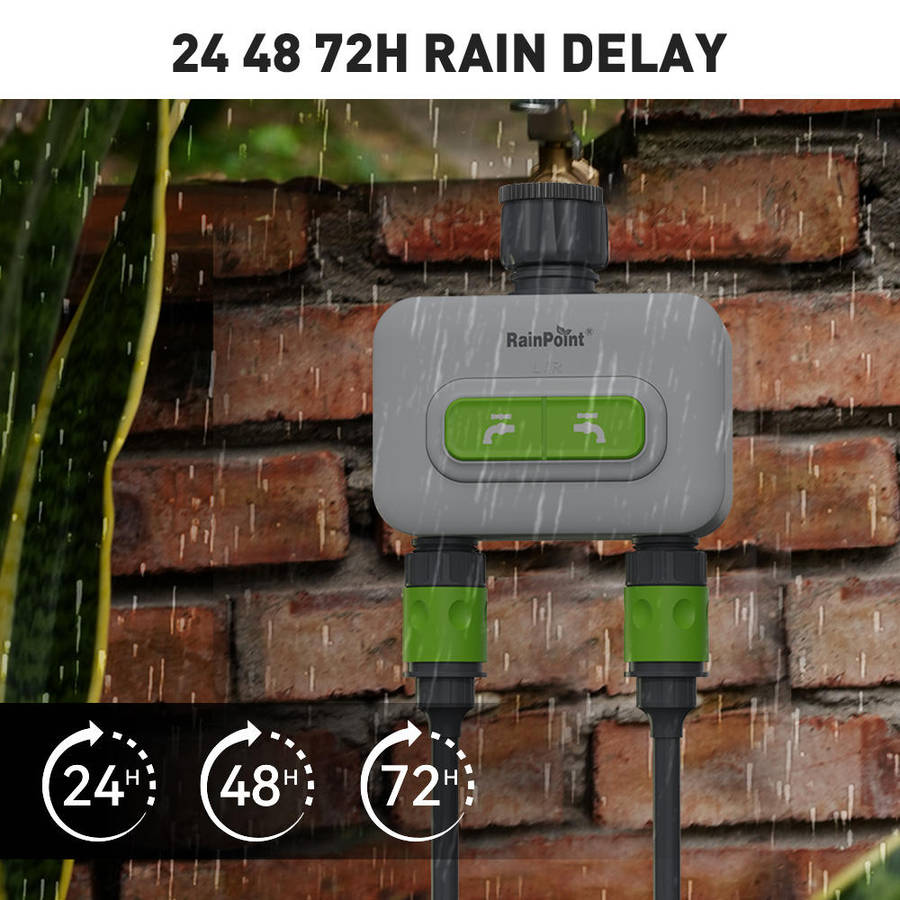 RainPoint Wireless Smart Wi-Fi 2-Zone Irrigation Timer (Device Only)