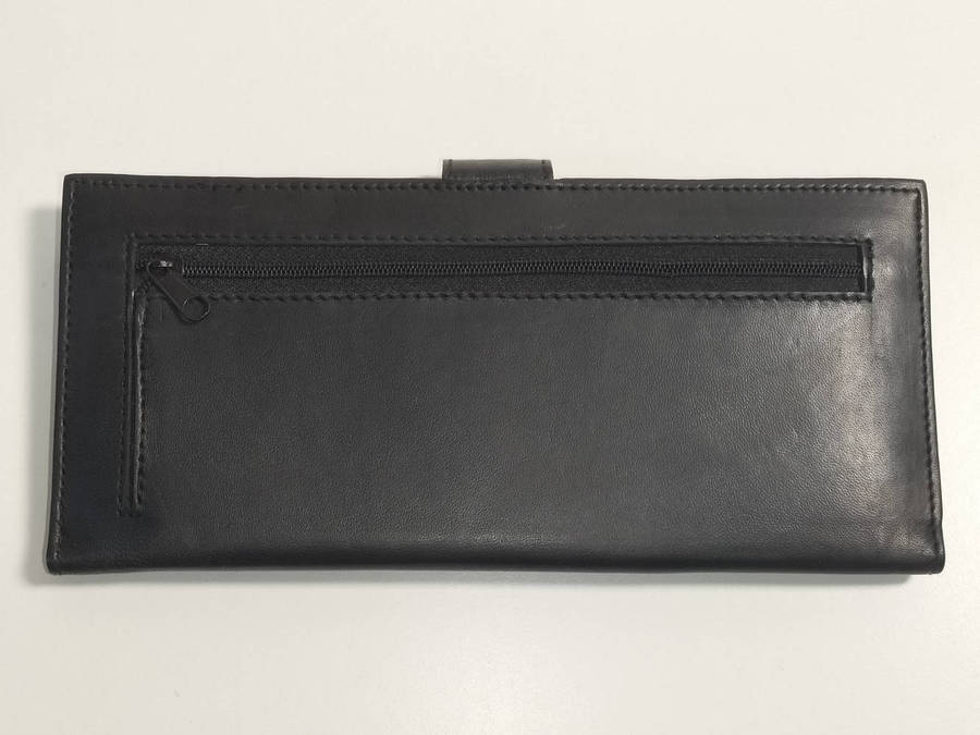 Large black leather wallet