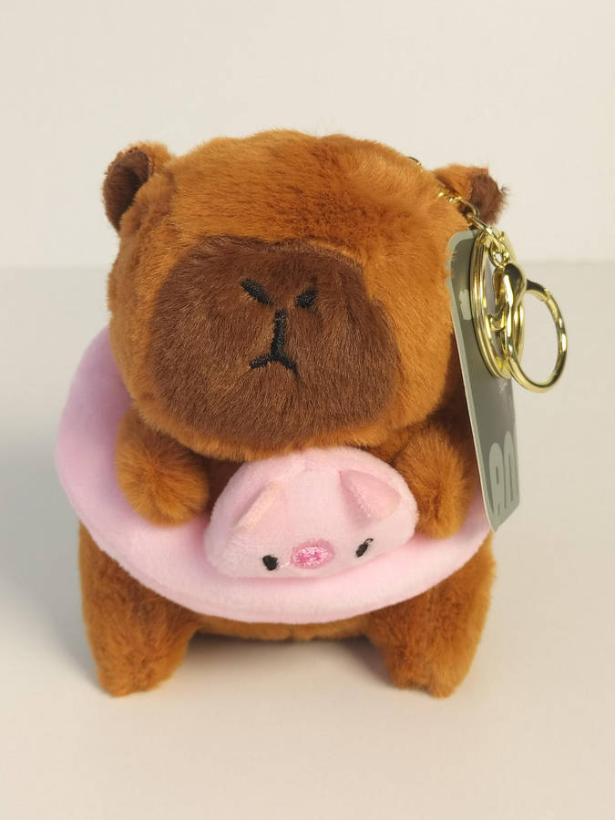 Capybara plush keyring cuties with removable swim tube