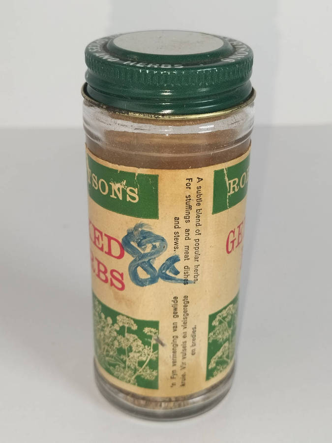 Vintage Robertson's Mixed Herbs spice bottle