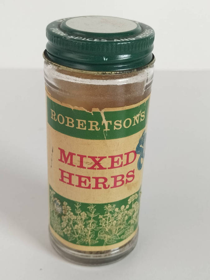Vintage Robertson's Mixed Herbs spice bottle