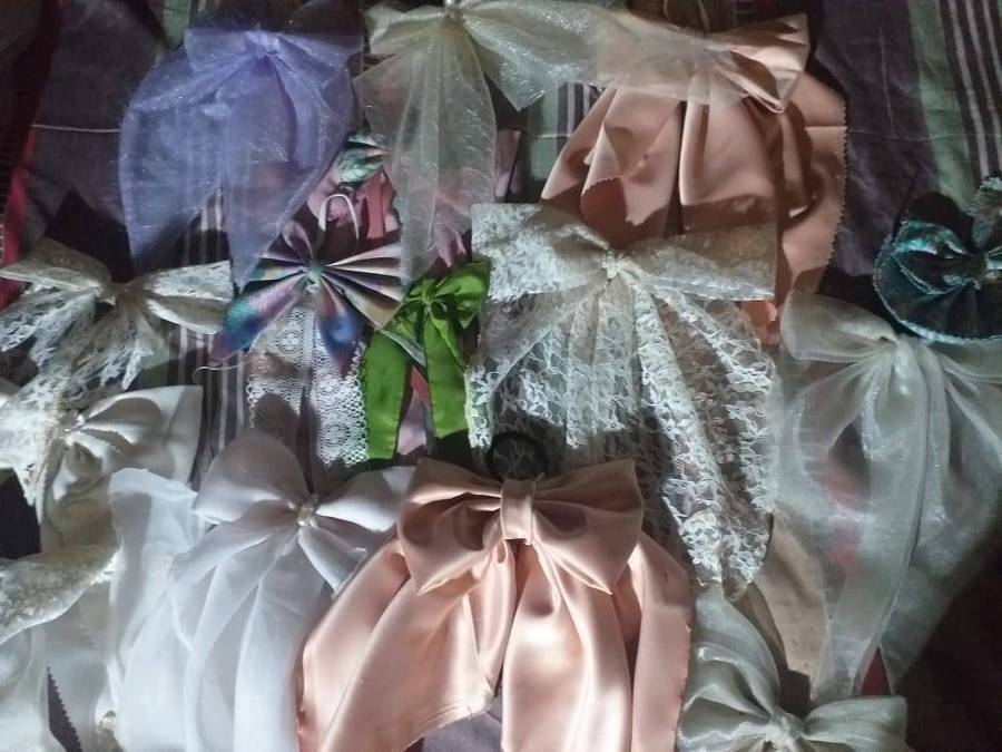 assorted beautiful hand crafted hair bow tails long/short