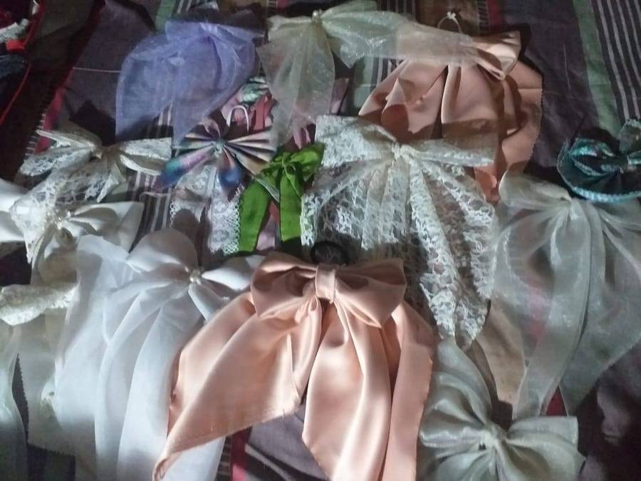 assorted beautiful hand crafted hair bow tails long/short