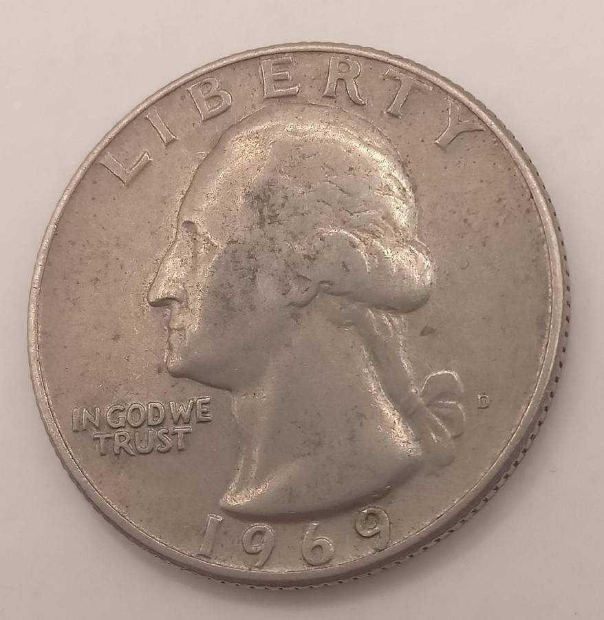 6 USA QUARTER DOLLARS: 1 X 1965, 1 X 1969, 1 X 1974, 1 X 1981, 1 X 1983 + 1 X 1996- 1 BID TAKE ALL