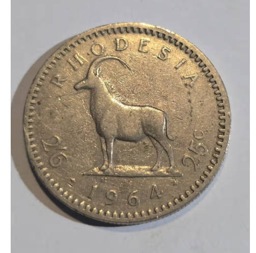 1964 Rhodesian 2.5 Shillings (2'6, 25c)