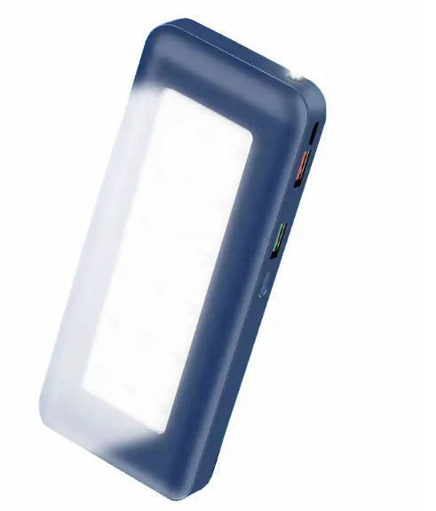 10,000 mAh White Power Bank with Bright Rear Lantern