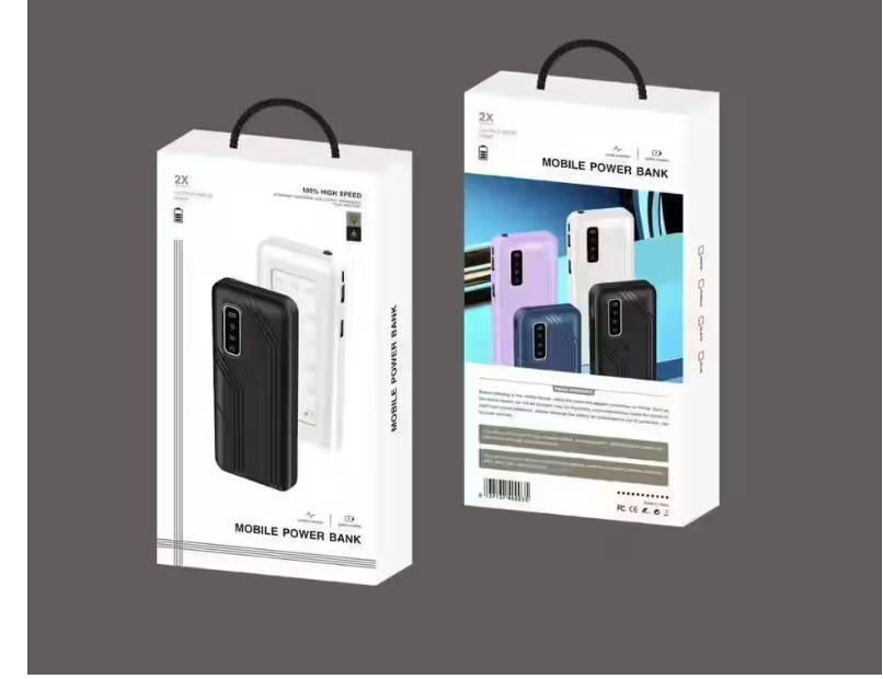 10,000 mAh White Power Bank with Bright Rear Lantern