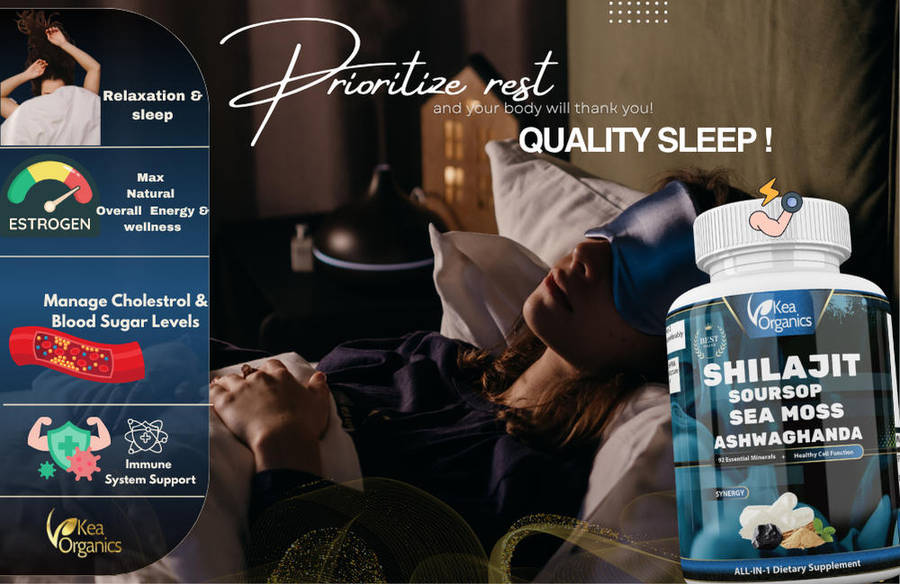 Shilajit,Sea Moss, Lion's Mane, Ashwagandha - 60 Veggie Capsules