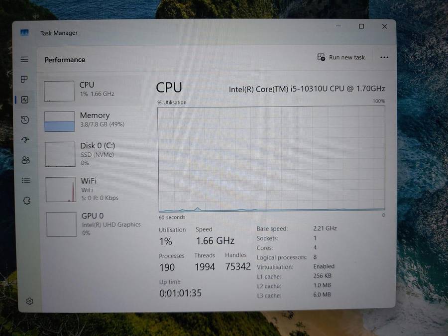 HP Zbook Firefly 15 G7 i5-10310U 1.7GHz 8GB Ram 256GB NVMe SSD