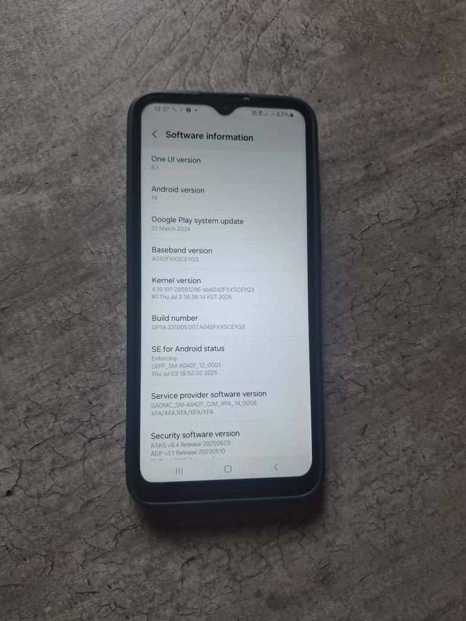 Samsung Galaxy A04e Dual Sim Blue With a case included.