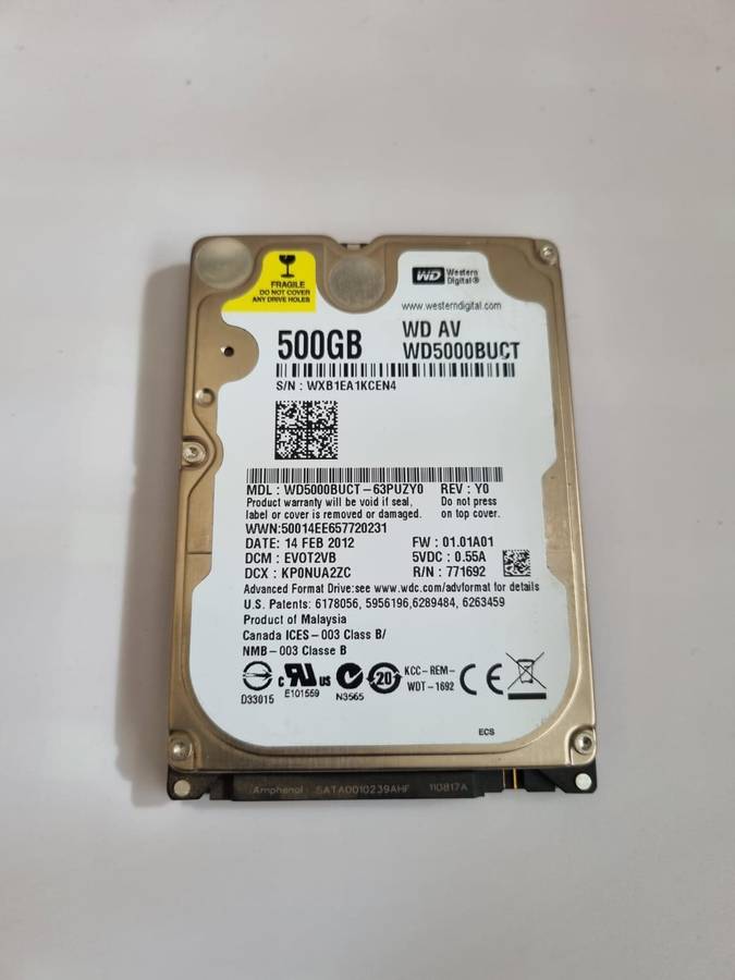 Western Digital 500GB 2.5" Internal Hard Drive (Refurb)