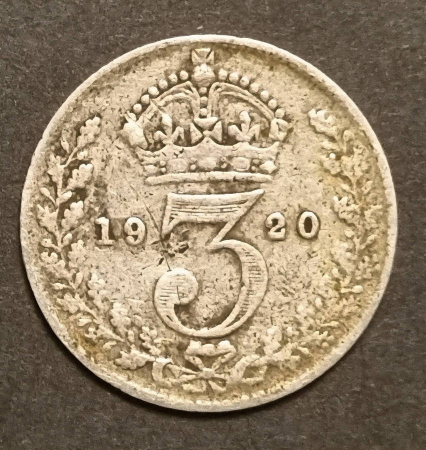 1920 Great Britain Silver Threepence  King George V