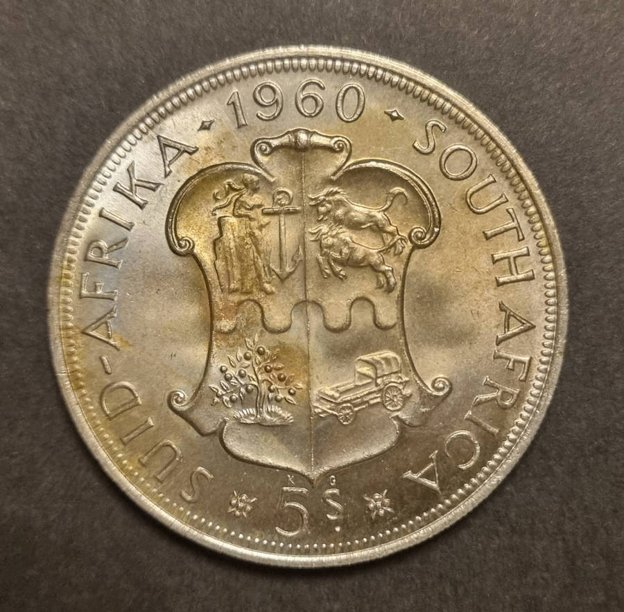1960 5 Shilling Silver Coin  Union Building Commemorative