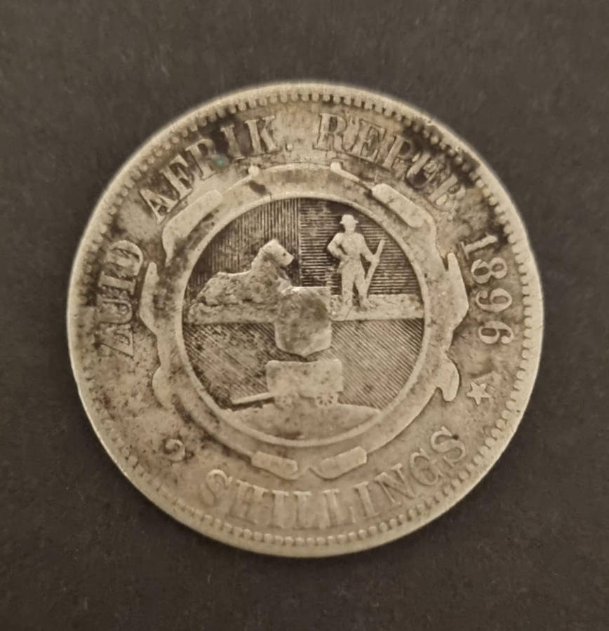 Extremely Rare 1896 Zuid Afrikaansche Republiek 2 Shillings  Well Worn Historic Coin