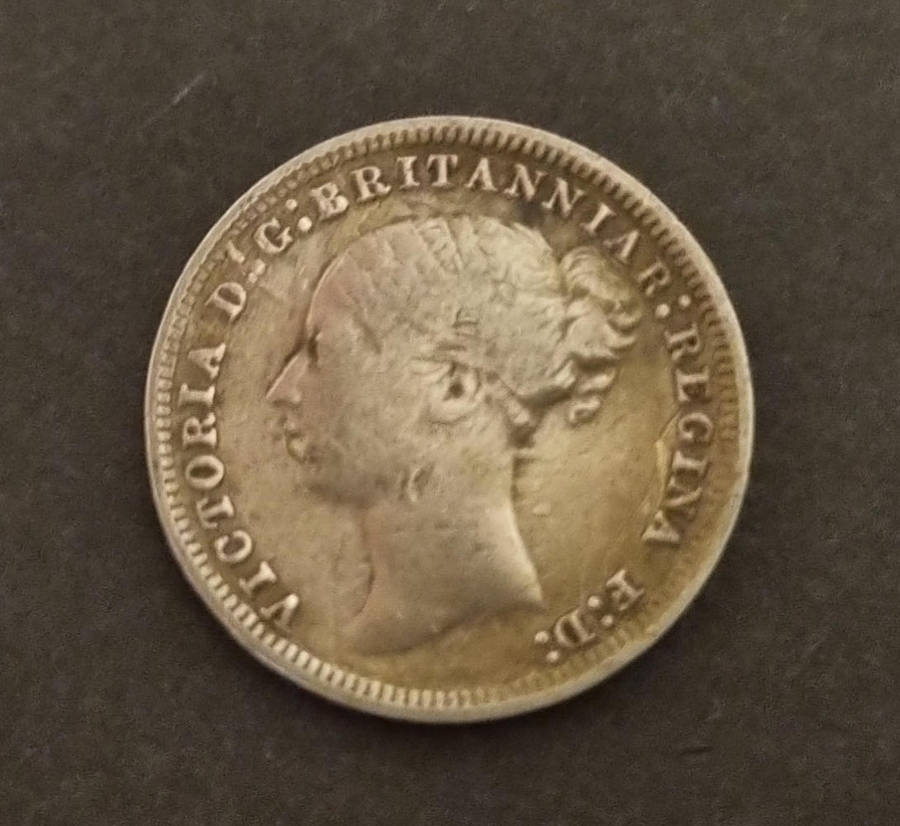 1878 Great Britain Silver Threepence  Queen Victoria Coin