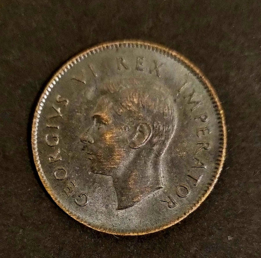 1939 South Africa ¼ Penny  George VI  Dark & Beautifully Tarnished | Rare Collectible Coin